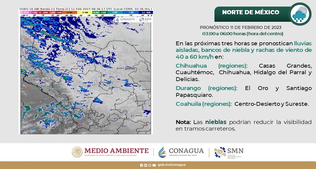 Lluvias Aisladas Bancos De Niebla Y Vientos En Algunos Municipios Smn