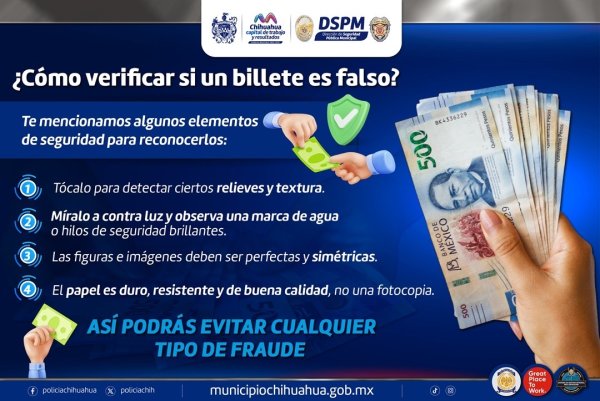 Pide Policía Cibernética del Municipio tomar precauciones por billetes falsos