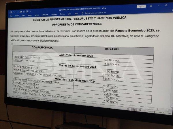 Aprueban calendario de comparecencias del Presupuesto 2025; inician con titulares de Hacienda y Salud el lunes