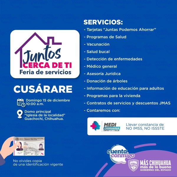 Invita secretario Rafael Loera a aprovechar feria de servicios en la localidad de Cusárare