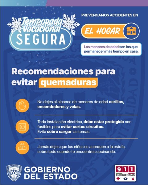 Emite CEPC recomendaciones de prevención de accidentes en casa durante la temporada invernal