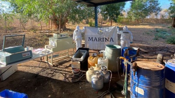 Aseguran un laboratorio de fentanilo en Sinaloa; había 250 litros de precursores