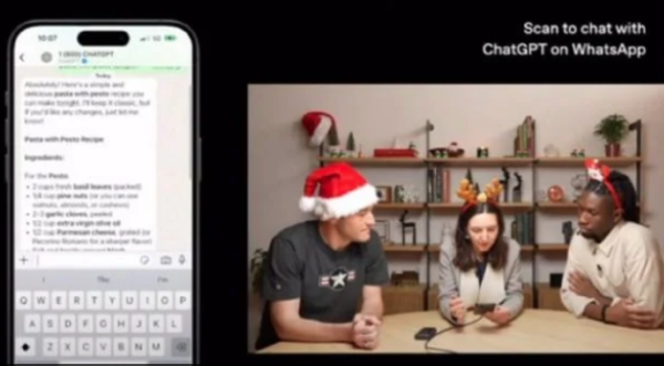 OpenAI permite conversar con ChatGPT a través de WhatsApp y llamadas telefónicas, con el nuevo contacto 1-800-ChatGPT