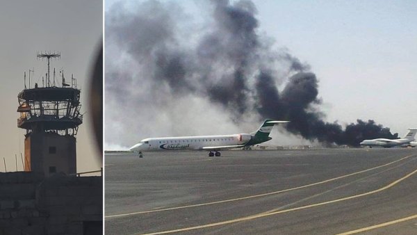 Ataque aéreo en el aeropuerto donde estaba el jefe de la OMS