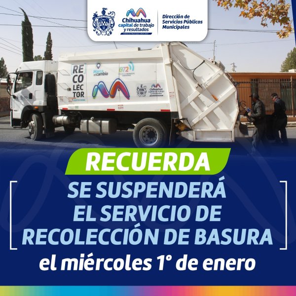 ¡No lo olvides! Servicio de recolección de basura se suspenderá el miércoles 1 de enero