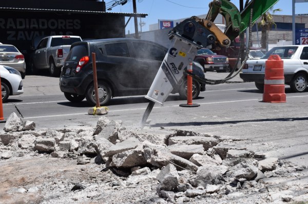 Avanzan trabajos de rehabilitación de pavimento en avenida Agustín Melgar
