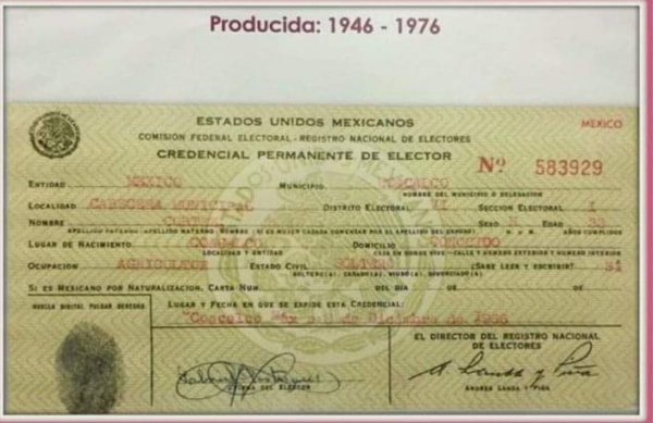 La primera credencial para votar que tuvimos los mexicanos