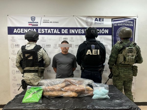 Arresta AEI a sujeto con más de 8 kilogramos de fentanilo y cristal en Ciudad Juárez