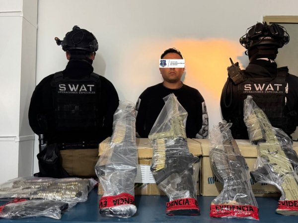 Detiene Fuerza Especial SWAT de la SSPE a hombre en Cuauhtémoc con arsenal