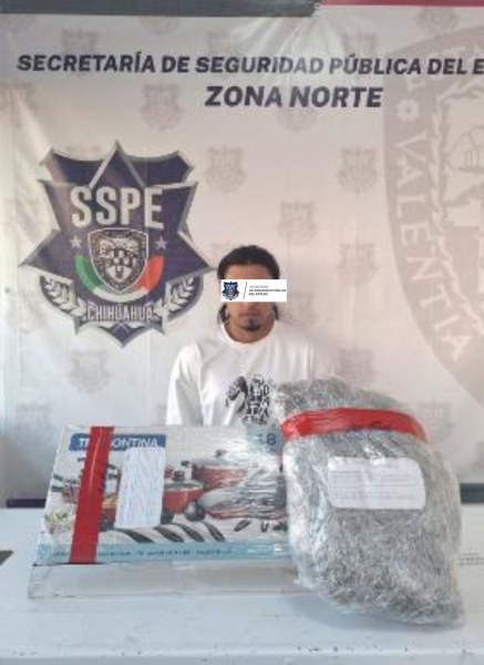 Detiene SSPE a sujeto con presunta droga en Ciudad Juárez