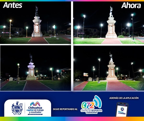 Ilumina Municipio monumento a Diana Cazadora con reflectores LED