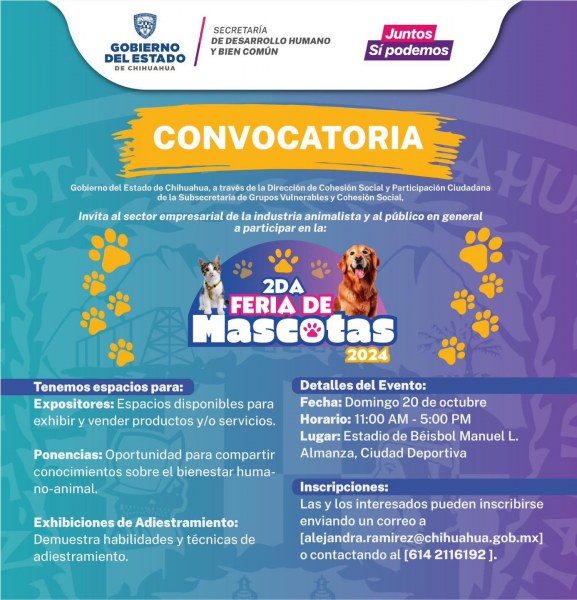 Convocan a la 2da Feria de Mascotas