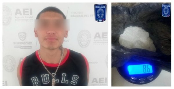 Detienen agentes ministeriales a joven en posesión de cristal en Cuauhtémoc