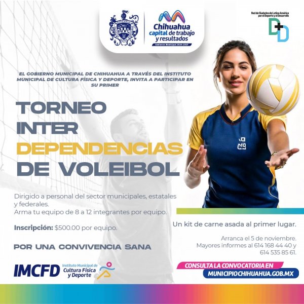 ¡Actívate con tus colegas del trabajo! Municipio invita a participar en el torneo de voleibol