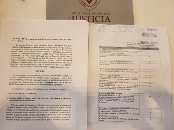 Presenta Poder Judicial de Chihuahua controversia constitucional contra Reforma Judicial