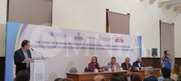 Presentan estudio sobre delitos a periodistas y defensores de derechos humanos