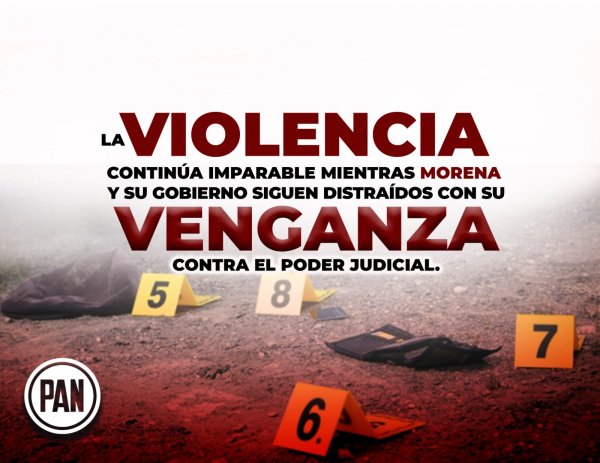 Violencia y terror se incrementan mientras Morena se distrae en su venganza contra el poder Judicial: Marko Cortés