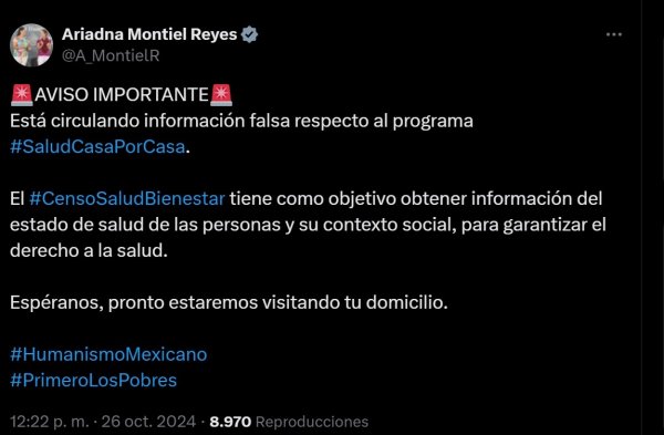 Alerta Bienestar por información falsa que circula en redes sociales