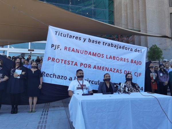 Bajo protesta reanudan labores en Tribunales Federales de Chihuahua