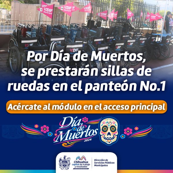 Prestará Municipio sillas de ruedas en Panteón Municipal 1 por Día de Muertos