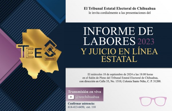 Presentará TEE Informe de Labores 2023 y Juicio en Línea