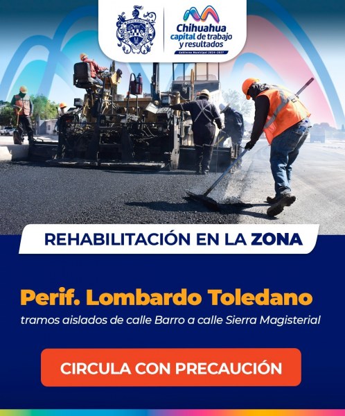 Transita con precaución, continúa Municipio con recarpeteo en periférico Lombardo Toledano