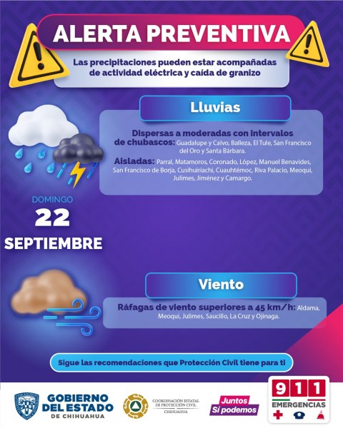 Prevé CEPC lluvias y aproximación del frente frío número 3 al estado este fin de semana