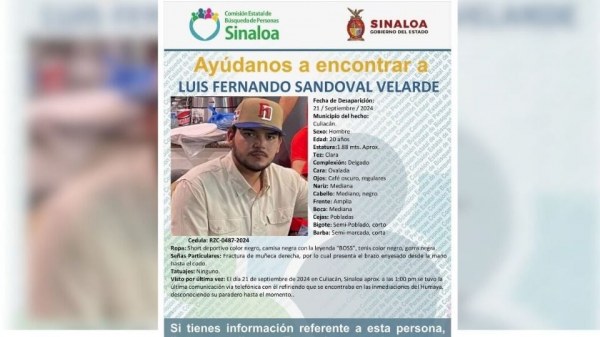 Reportan la desaparición de hijo de exalcalde de San Ignacio, en Sinaloa; fue visto por última vez en Culiacán