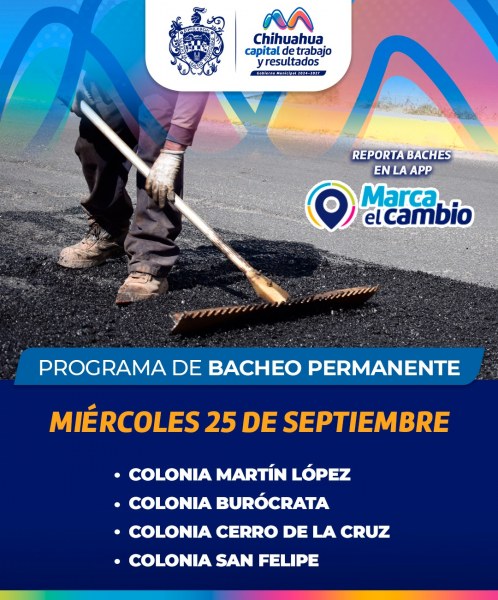 Estas colonias tendrán bacheo este 25 de septiembre: Municipio