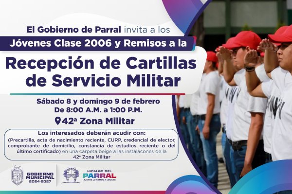 Convocan en Parral a los jóvenes clase “2006 y remisos” a la entrega de precartilla del Servicio Militar Nacional