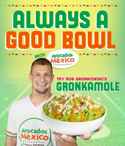 Rob Gronkowski, leyenda de la NFL, promueve consumo de aguacate mexicano para el Super Bowl