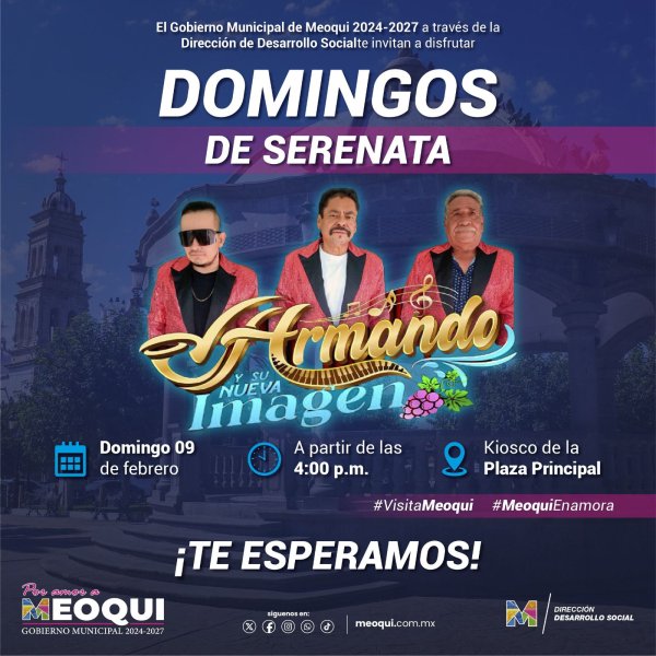 “Armando y su Nueva Imagen” hará bailar a las familias de la región en los Domingos de Serenata de Meoqui