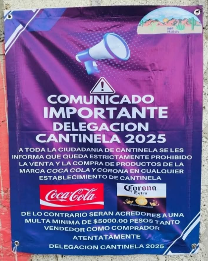 Municipio de Hidalgo prohíbe compra y venta de Coca-Cola; impondrá multa de hasta 5 mil pesos