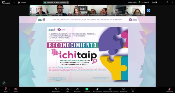 Recibe ICHITAIP reconocimiento de primer lugar en PRONADATOS y tercero en PROTAI por parte del SNT