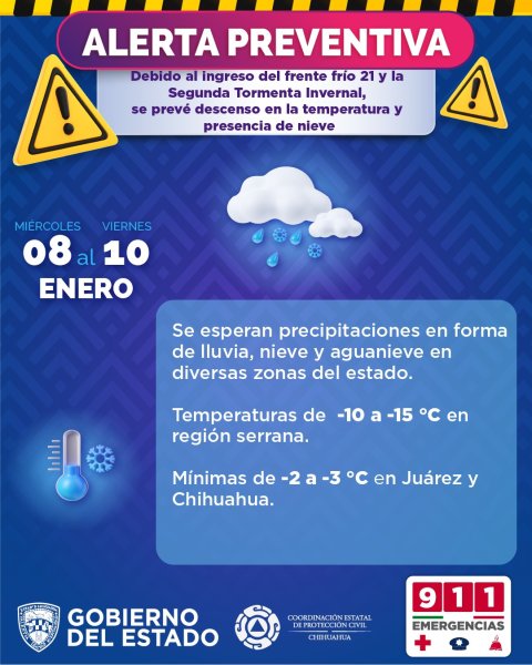 Traerá Segunda Tormenta Invernal vientos de hasta 85 km/h a la entidad en próximos días