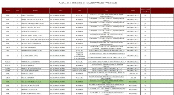 CJE presenta lista de jueces y magistrados a elegir en 2025