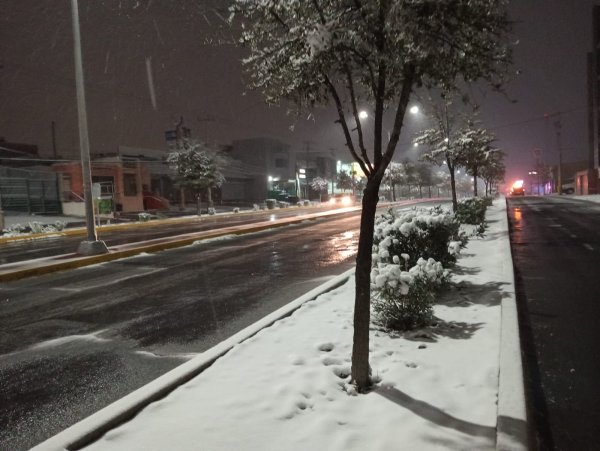 Amanece la ciudad con un manto de nieve y con temperatura mínima de - 3 grados