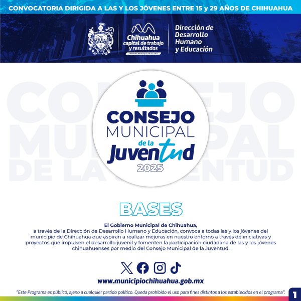 Última semana para registrarte y ser parte del “Consejo Municipal de la Juventud 2025”