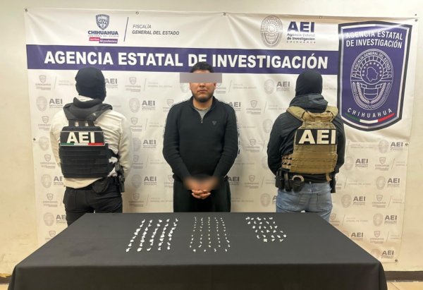 Detiene AEI a hombre en posesión de 122 dosis de narcótico en Ciudad Juárez