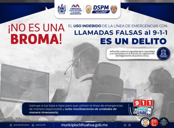 Pide Municipio no realizar llamadas falsas a la línea de emergencias 9-1-1