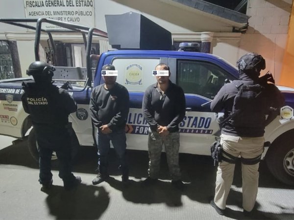 Detiene SSPE a dos hombres en Guadalupe y Calvo por portación ilegal de armas