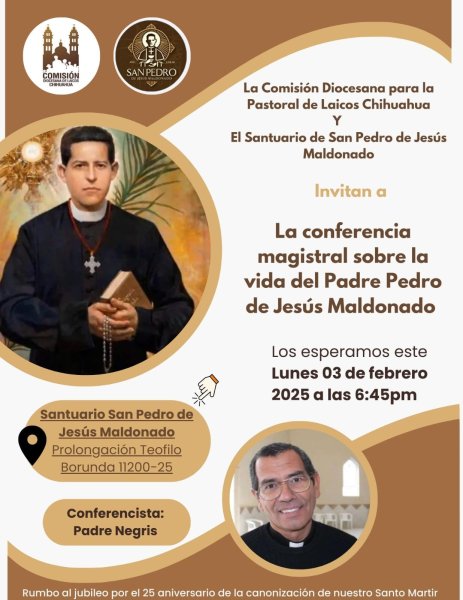 Invitan a conferencia sobre la vida del Padre Maldonado por el 25 aniversario de su canonización