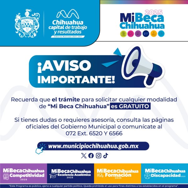 Pide Municipio evitar caer en información falsa, trámite de becas es completamente gratis