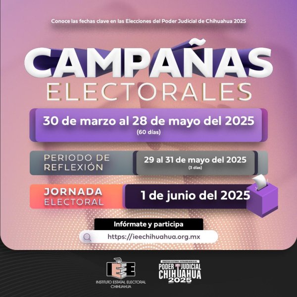 Aprueba IEE el Plan Integral y Calendario de la Elección Extraordinaria del Poder Judicial en Chihuahua