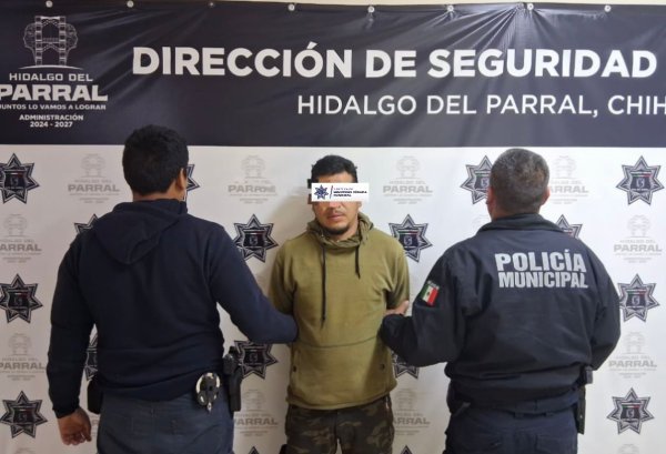 Detiene Seguridad Pública de Parral a hombre por presunta violencia familiar